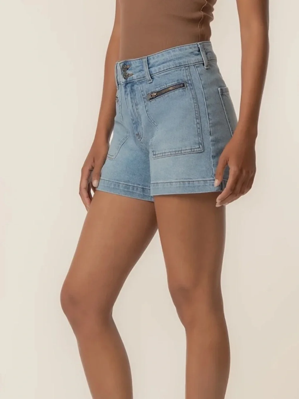 Kut from the Kloth Light Blue High-Rise Denim Shorts